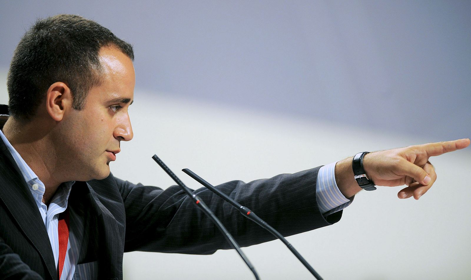 El recién elegido secretario general del PSPV-PSOE, Jorge Alarte, durante su intervención en el XI Congreso del partido que se celebra en Valencia