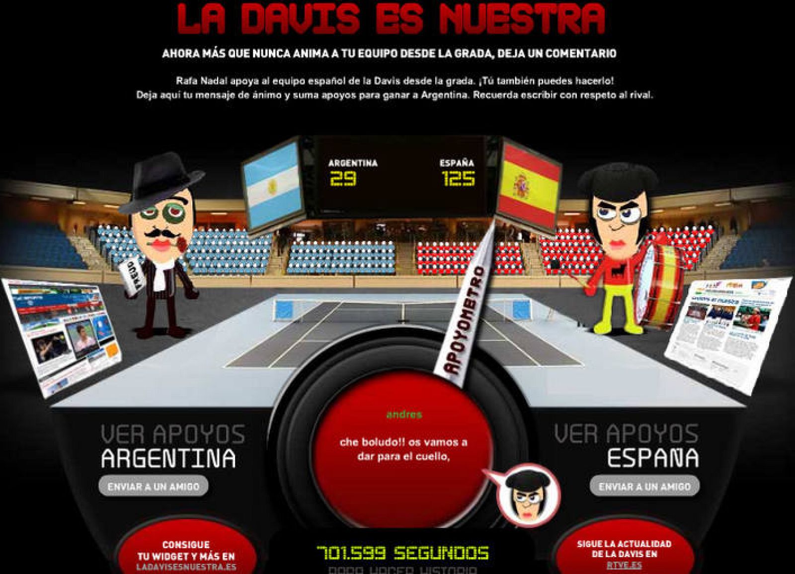 La campaña que ha comenzado en La Villa de RTVE.es busca recabar cuantos más apoyos mejor para nuestro equipo. 