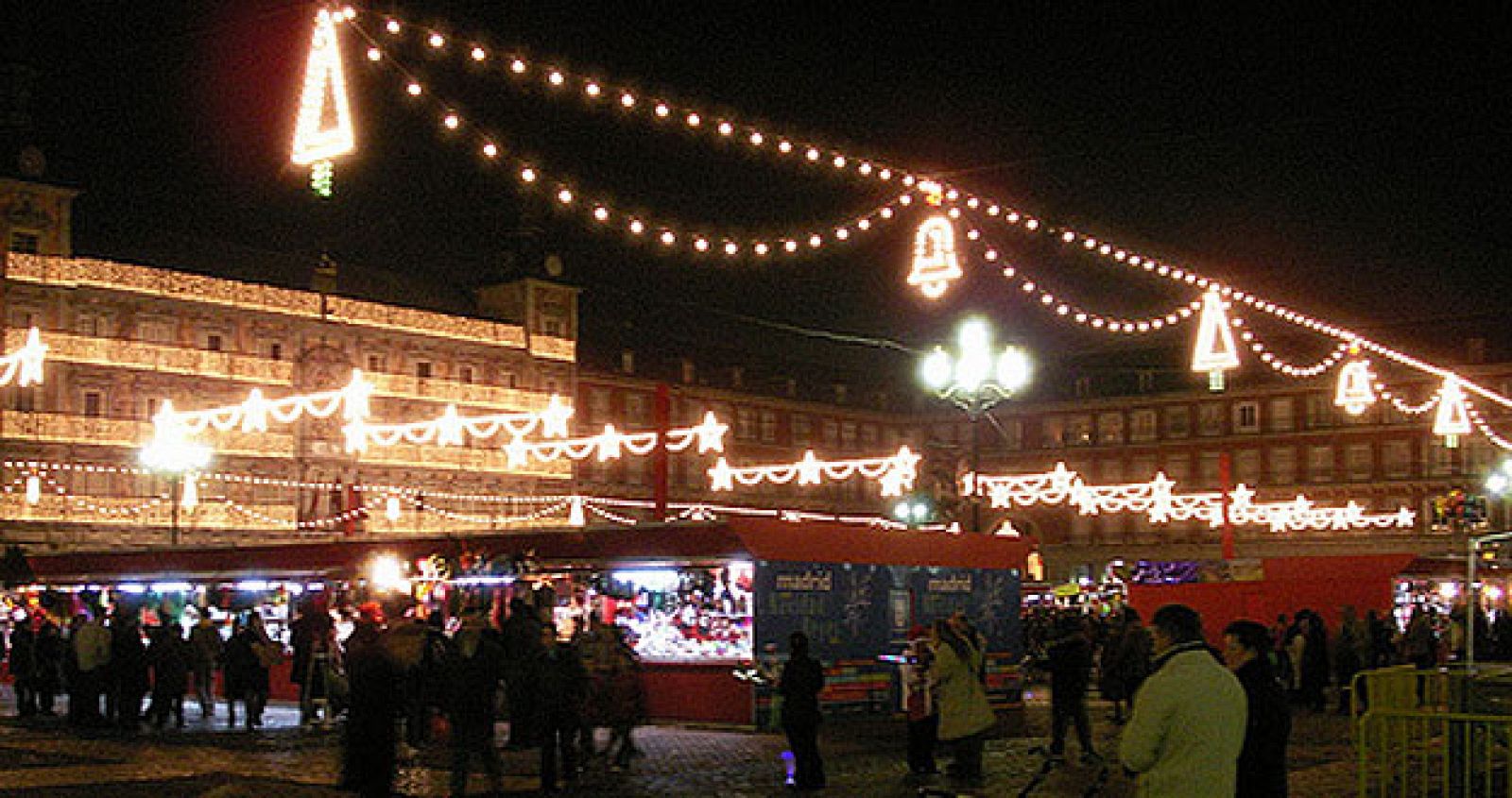 Imagen del mercardo navideño de la Plaza Mayor.