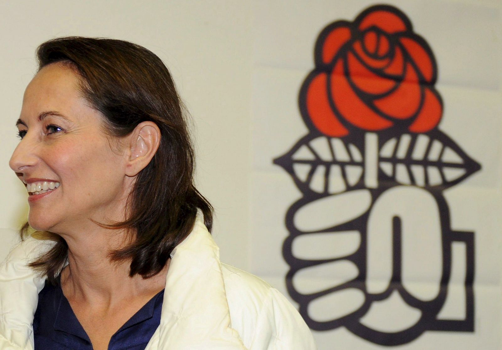 Segolène Royal, tras votar en su colegio electoral en Melle.