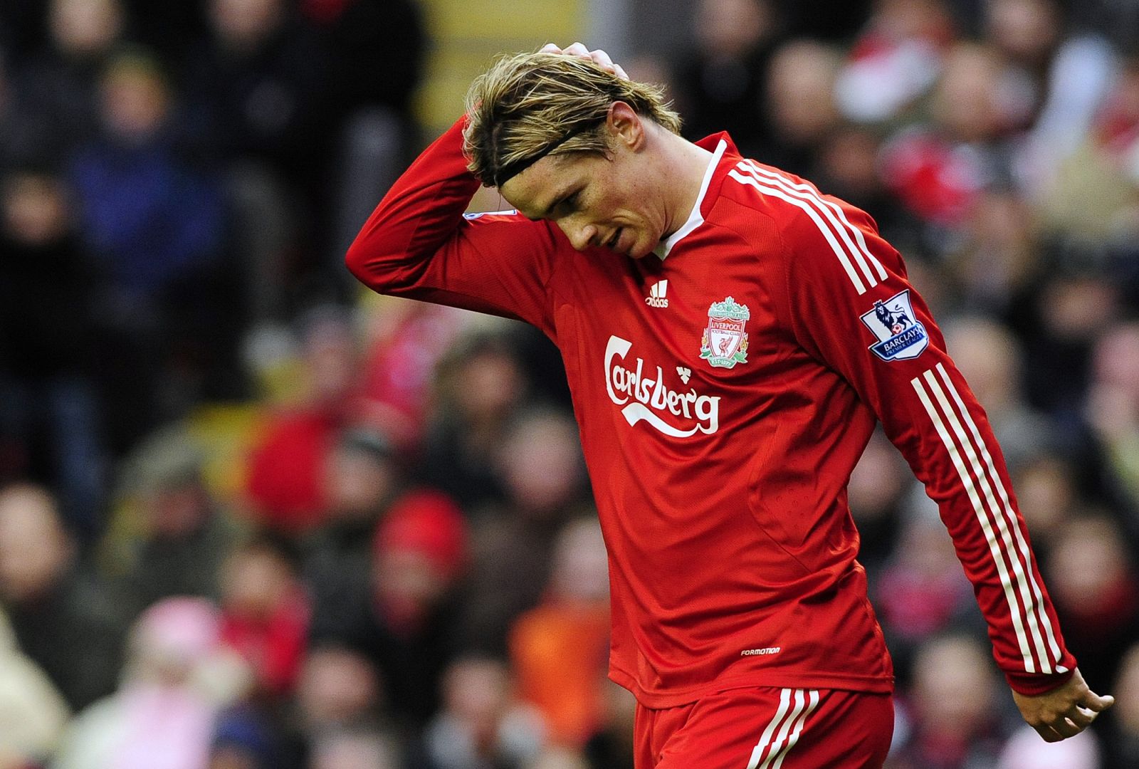 Fernando Torres en un momento del partido disputado contra el Fulham en Liverpool.