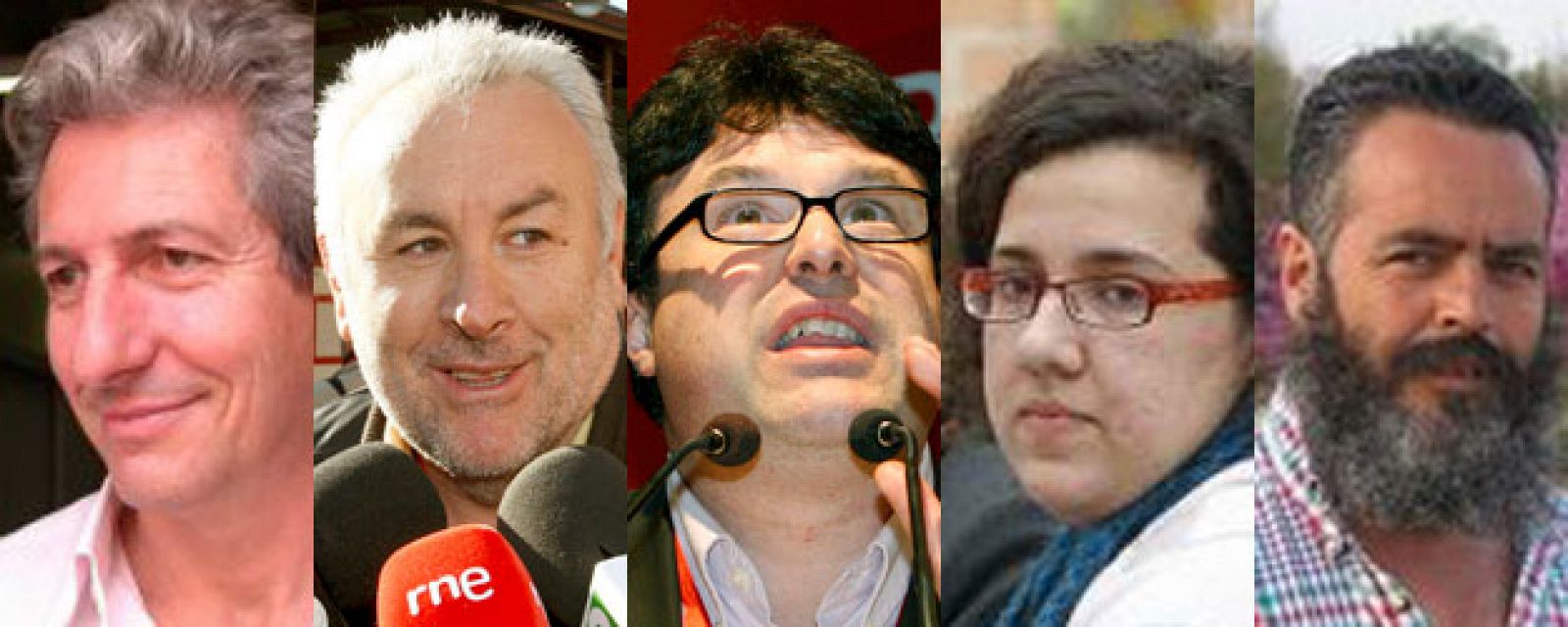 Eberhaard Grosske, Cayo Lara, Joan Josep Nuet, Haizea Miguela y Juan Manuel Sánchez Gordillo.