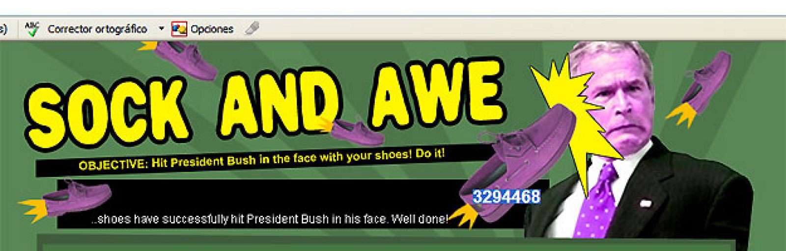 Un juego para lanzar zapatos contra Bush