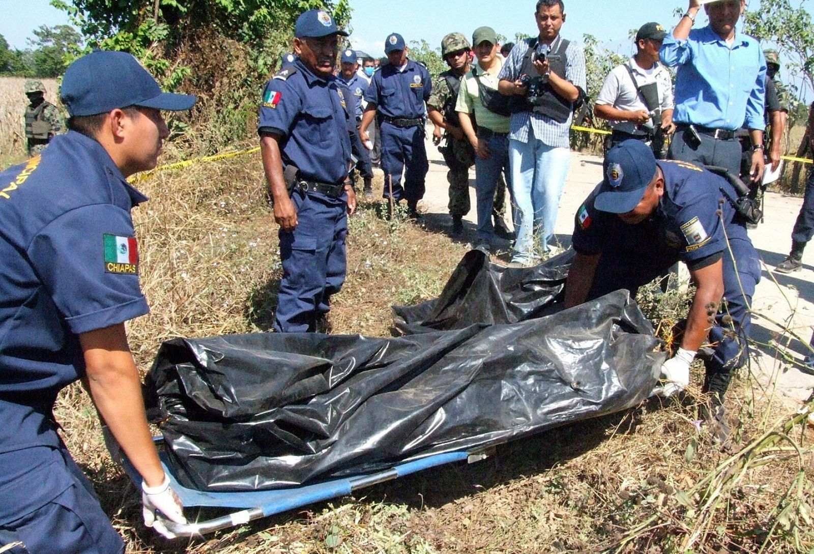 Los cadáveres estaban metidos en bolsas de plástico.