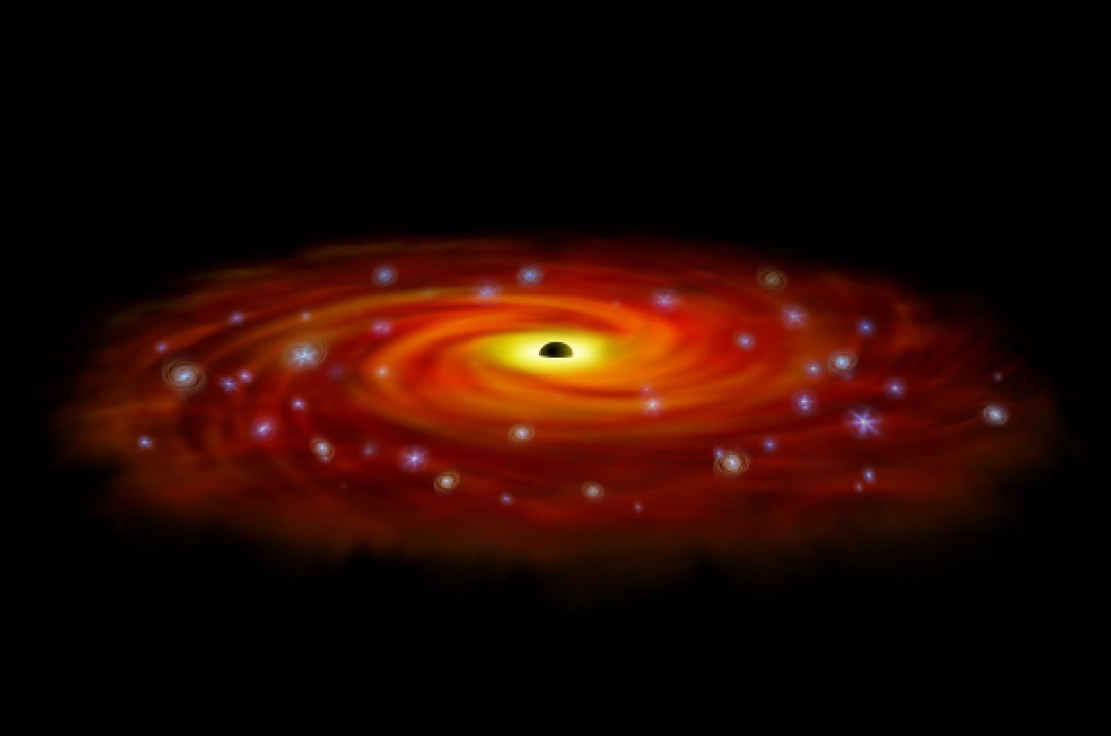 Artist's concept of the ring of stars circling Sagittarius A*