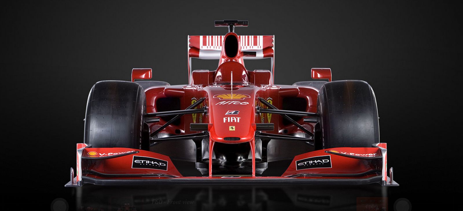 Imagen frontal del nuevo F60 de Ferrari para esta temporada.