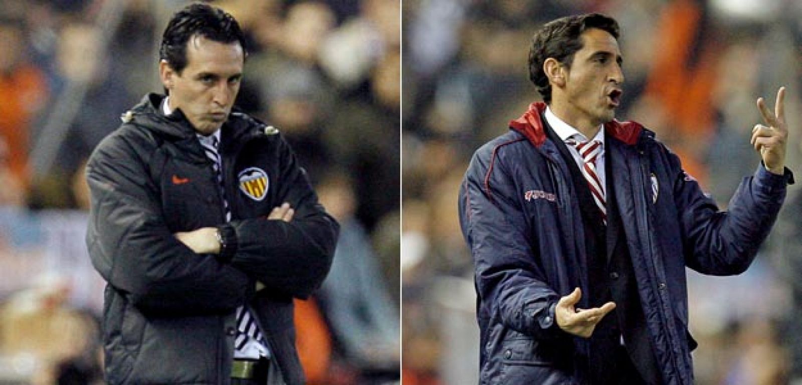 Los entrenadores de Valencia y Sevilla vivieron un tenso encuentro.