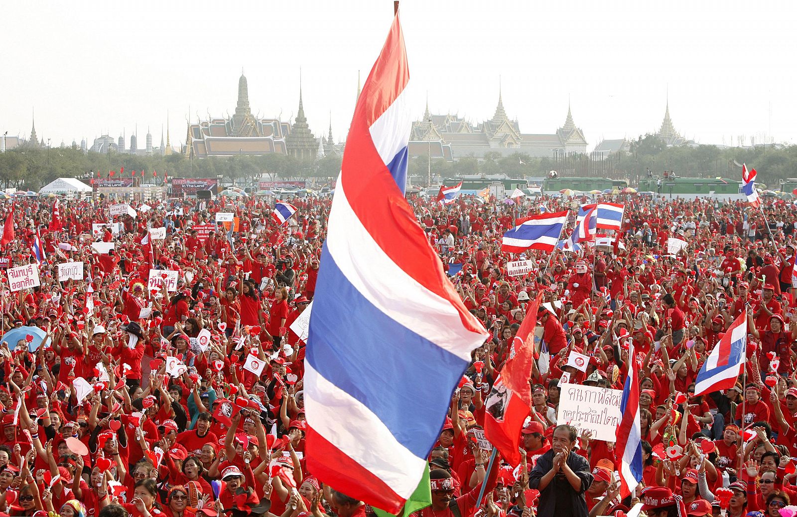 Manifestación de los partidarios de Thaksin Shinawatra