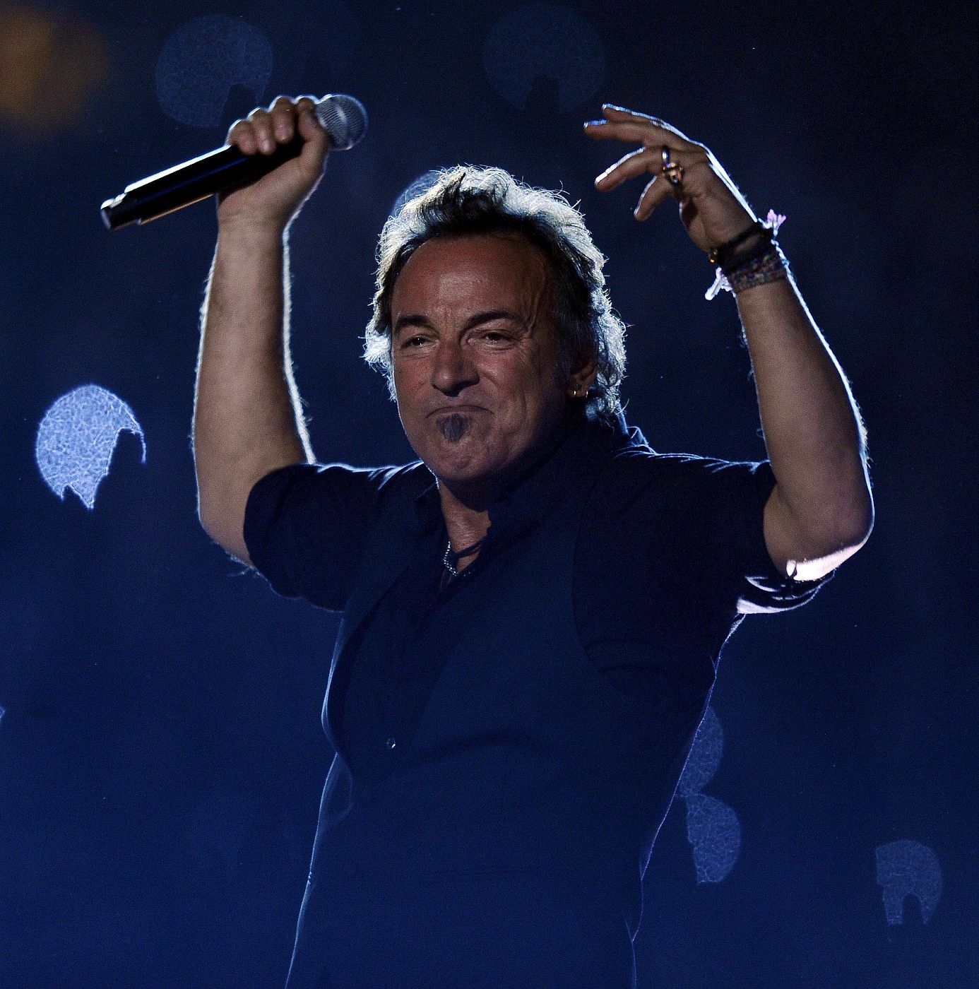 Bruce Springsteen durante su actuación en el medio tiempo de la Super Bowl