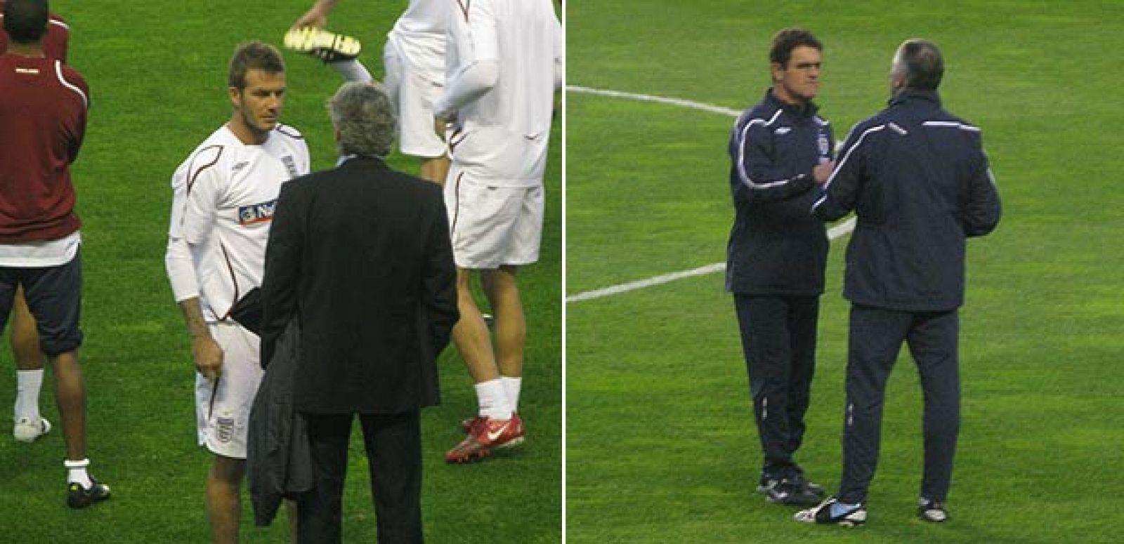 David Beckam y Fabio Capello han sido los protagonistas en el entrenamiento.