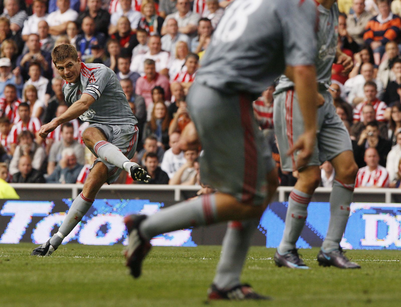 Gerrard, en el partido Liverpool-Sunderland de la primera vuelta