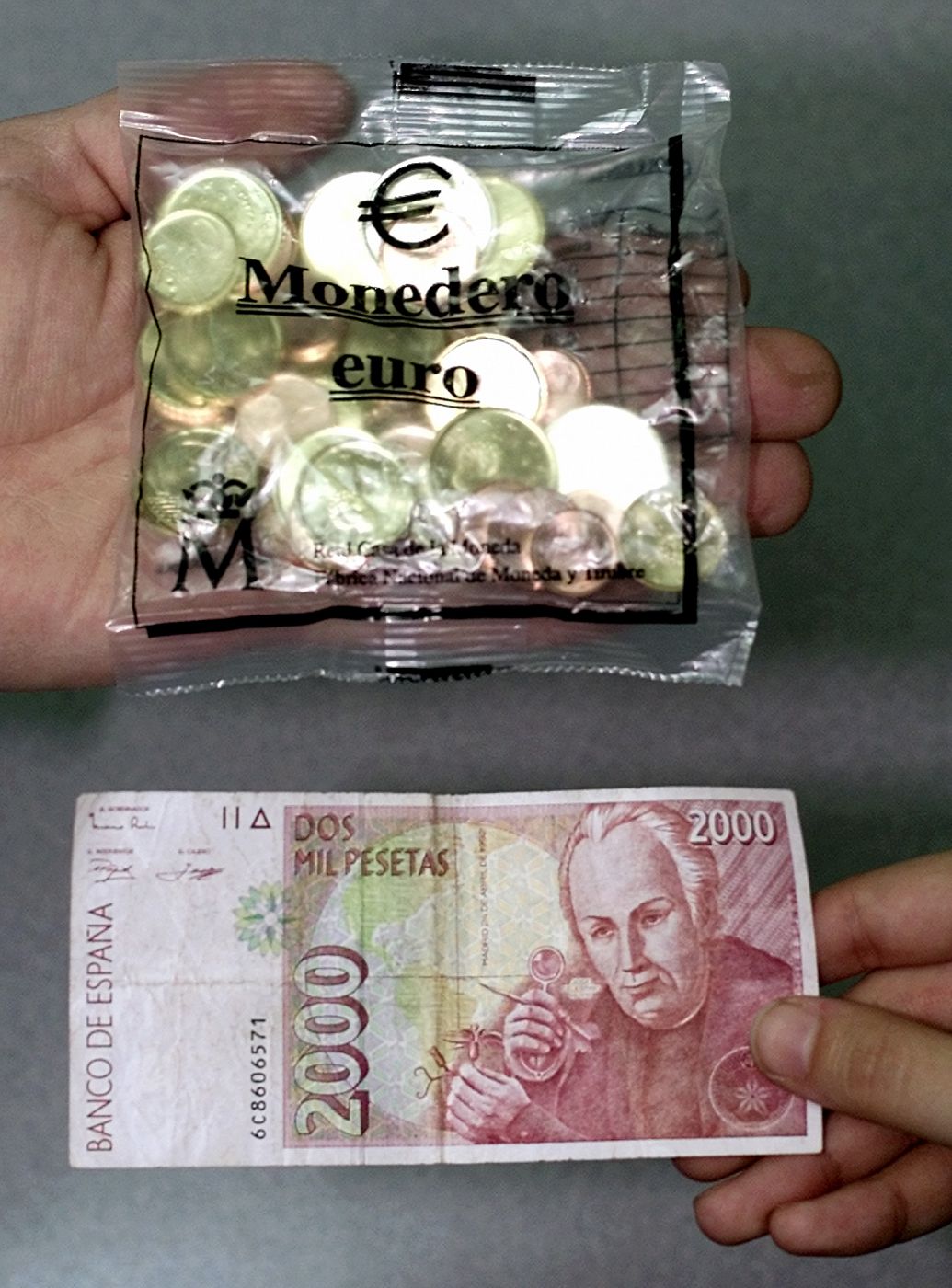 Pesetas por euros