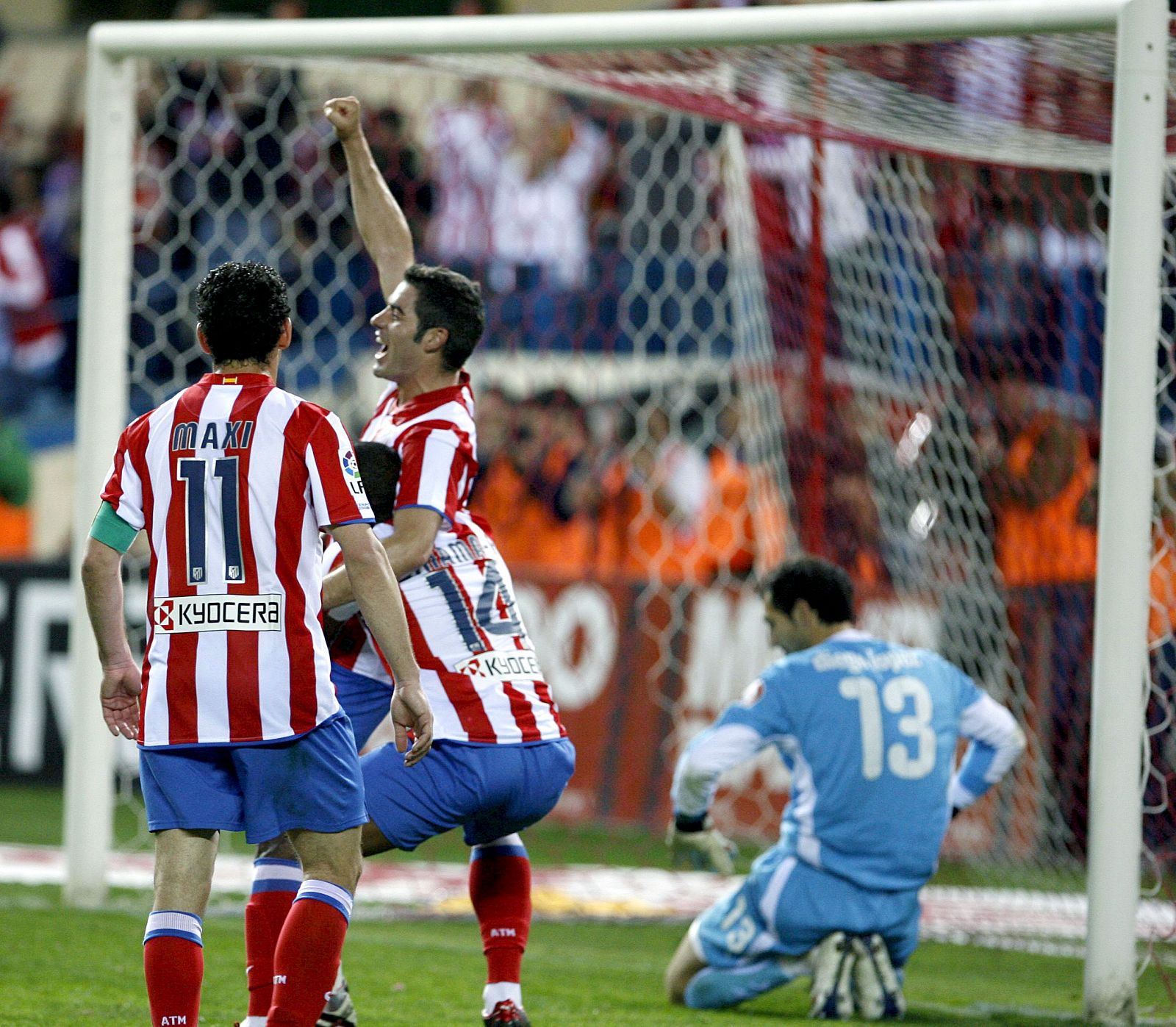 Antonio López celebra el gol de la victoria ante el Villarreal