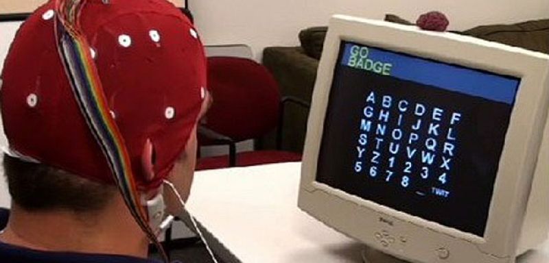 Imagen del mecanismo que permite 'escribir' con el cerebro en Twitter.