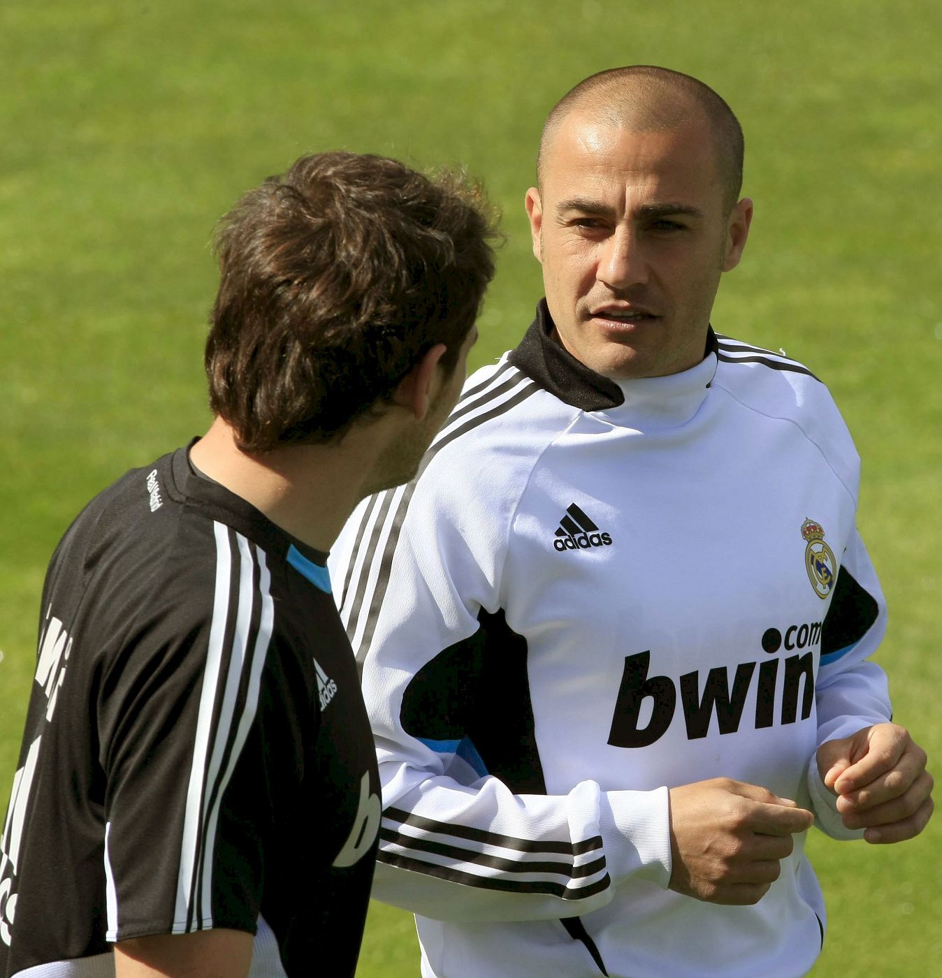 Cannavaro, junto a Casillas en un entrenamiento reciente.