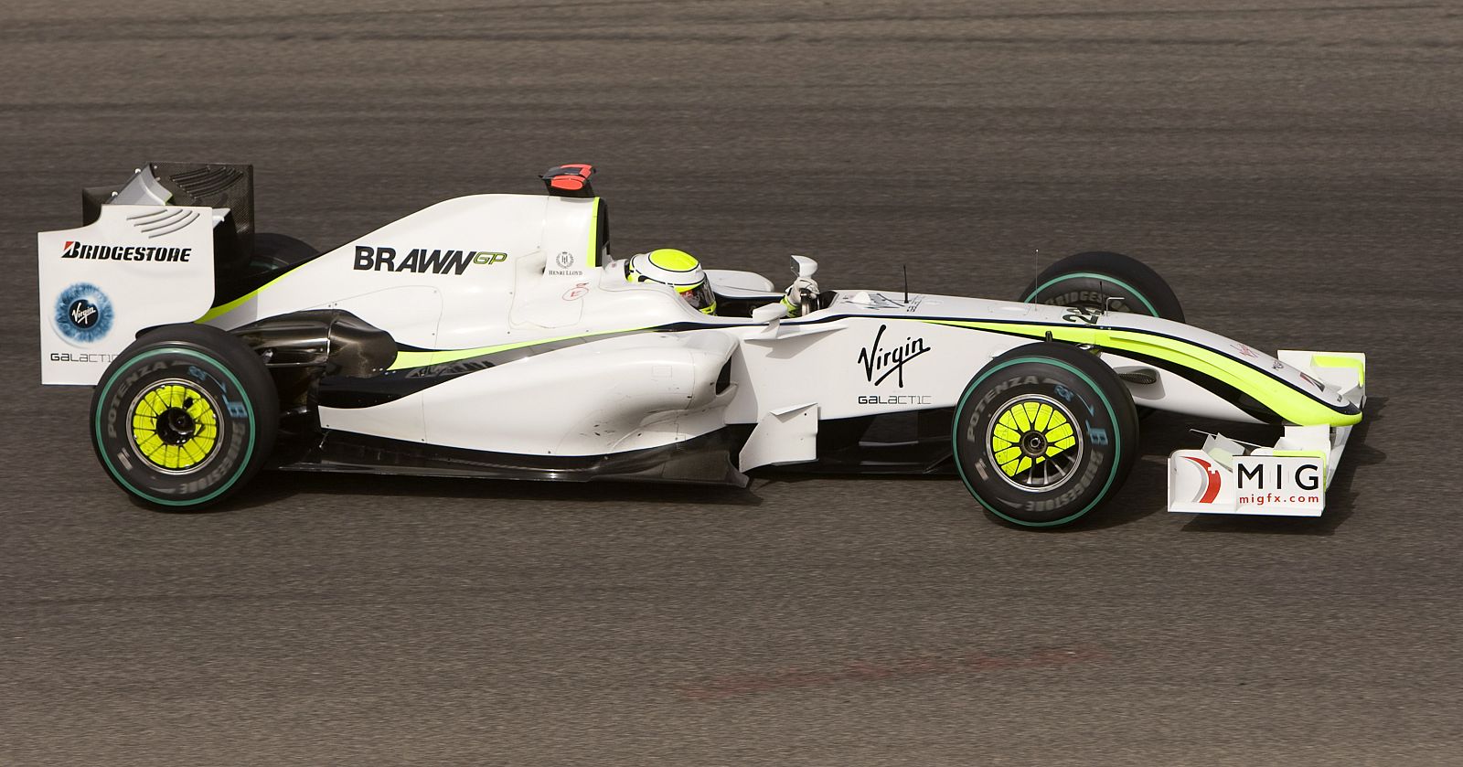 Brawn GP Formula One driver Jenson Button of Britain drives during the Bahrain F1 Grand Prix in Manama