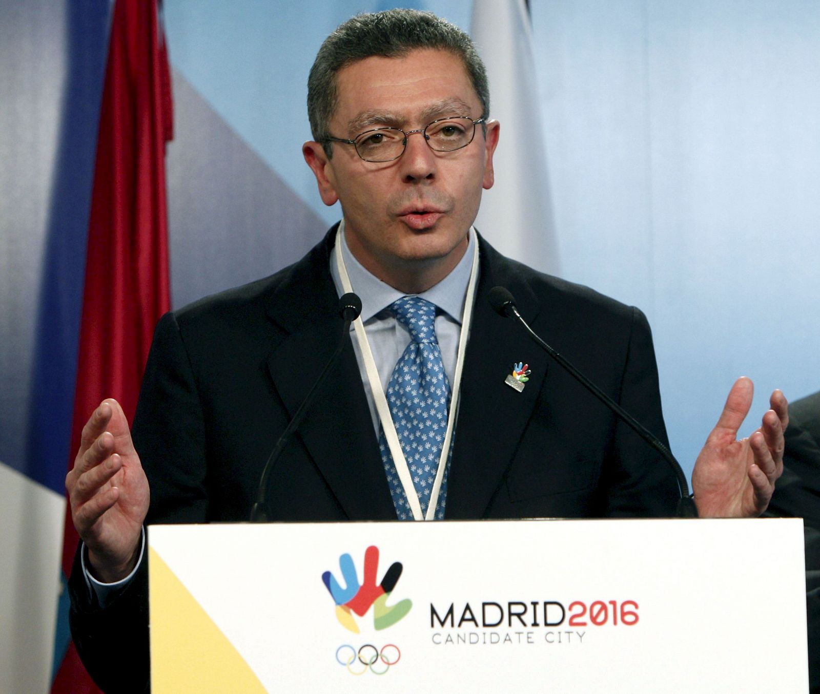 El alcalde de Madrid, Alberto Ruiz-Gallardón, durante la rueda de prensa