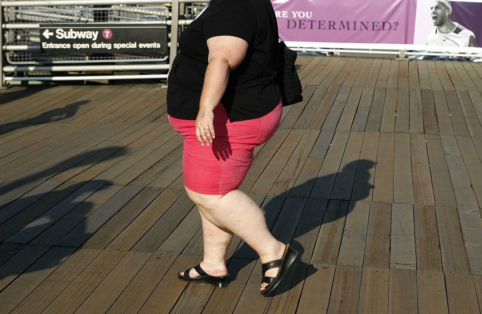 Una mujer con sobrepeso en Nueva York