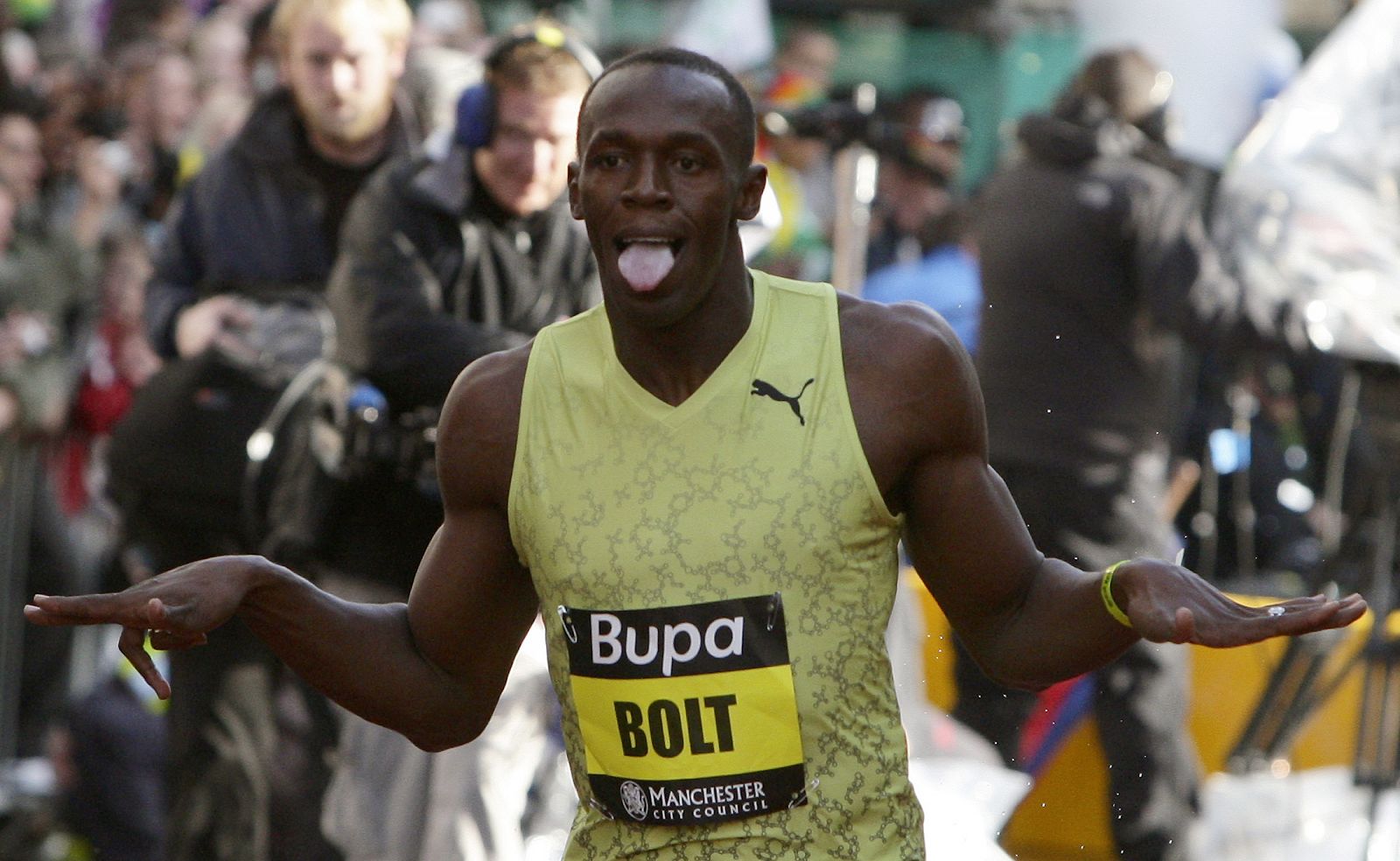 Bolt ganó la última prueba que disputó, los 150 metros lisos de Manchester.