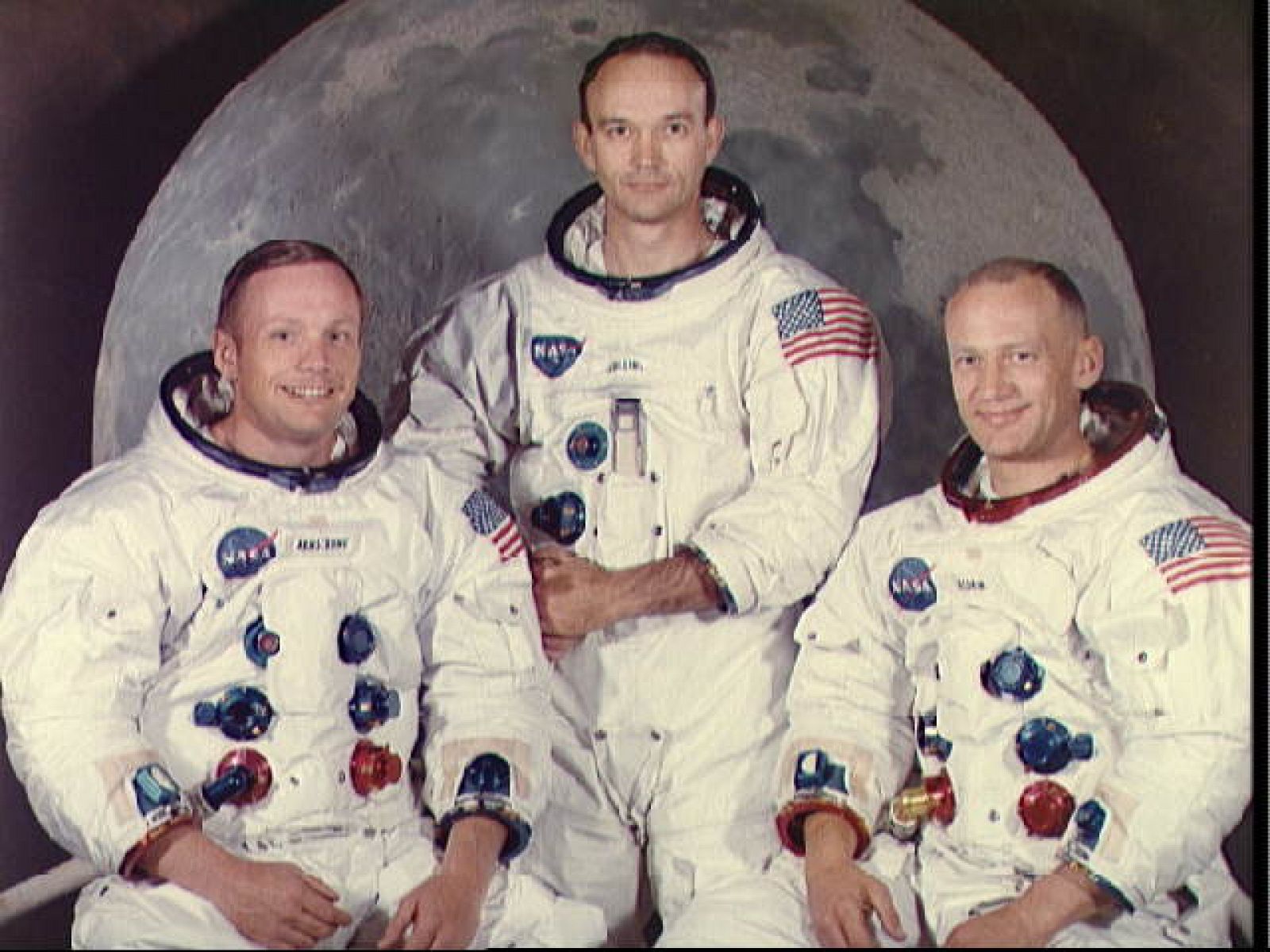 Los tres astronautas de la misión Apolo XI.