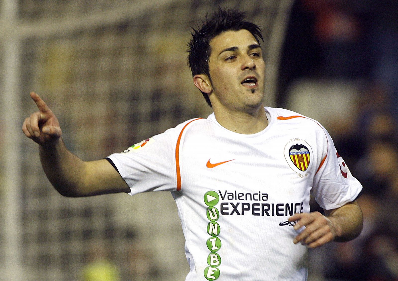 David Villa durante el amistoso contra el United en Old Trafford.