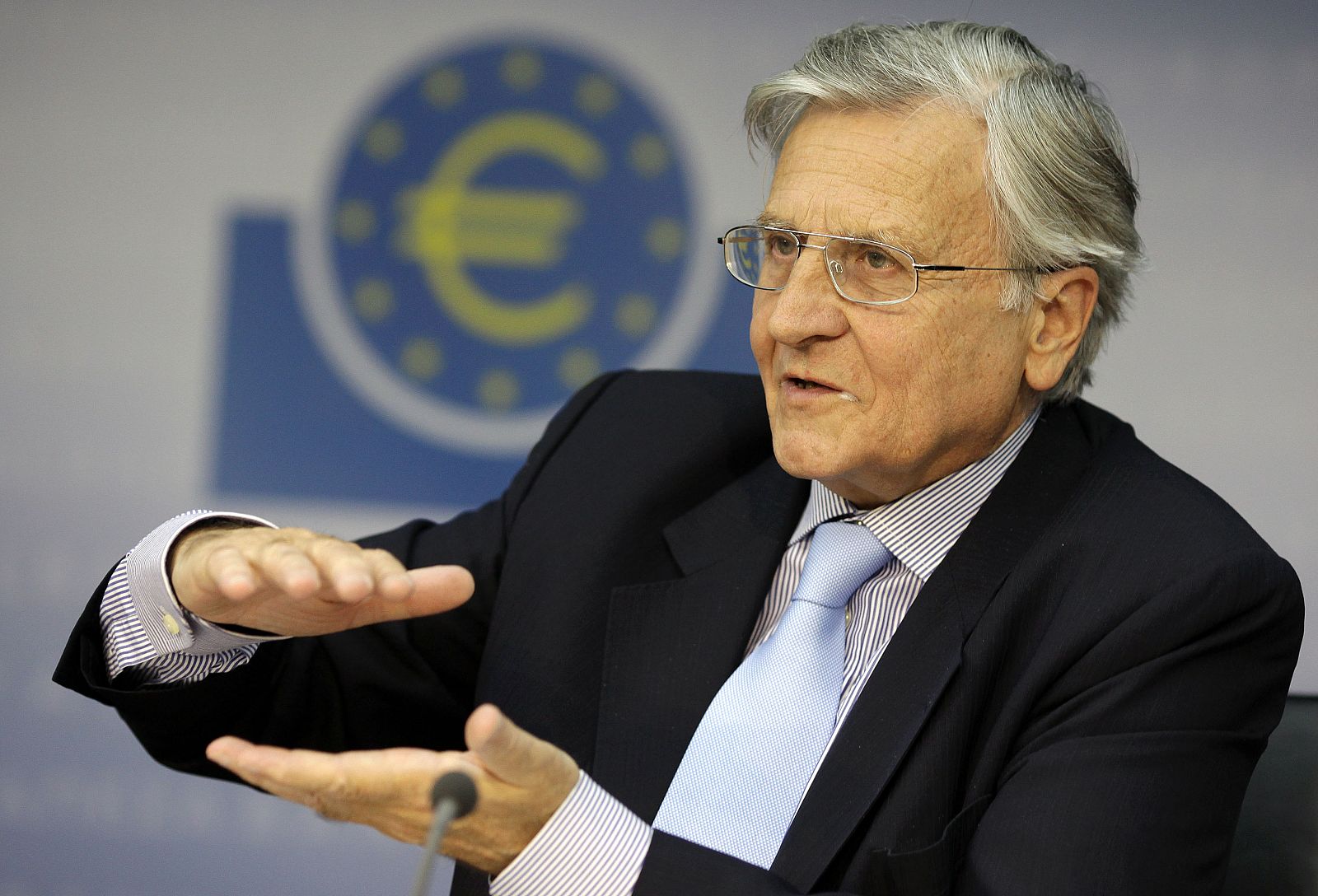 Jean-Claude Trichet, President of the European Central Bank (ECB) answers reporter's questions during his monthly news conference at the ECB headquarter in Frankfurt