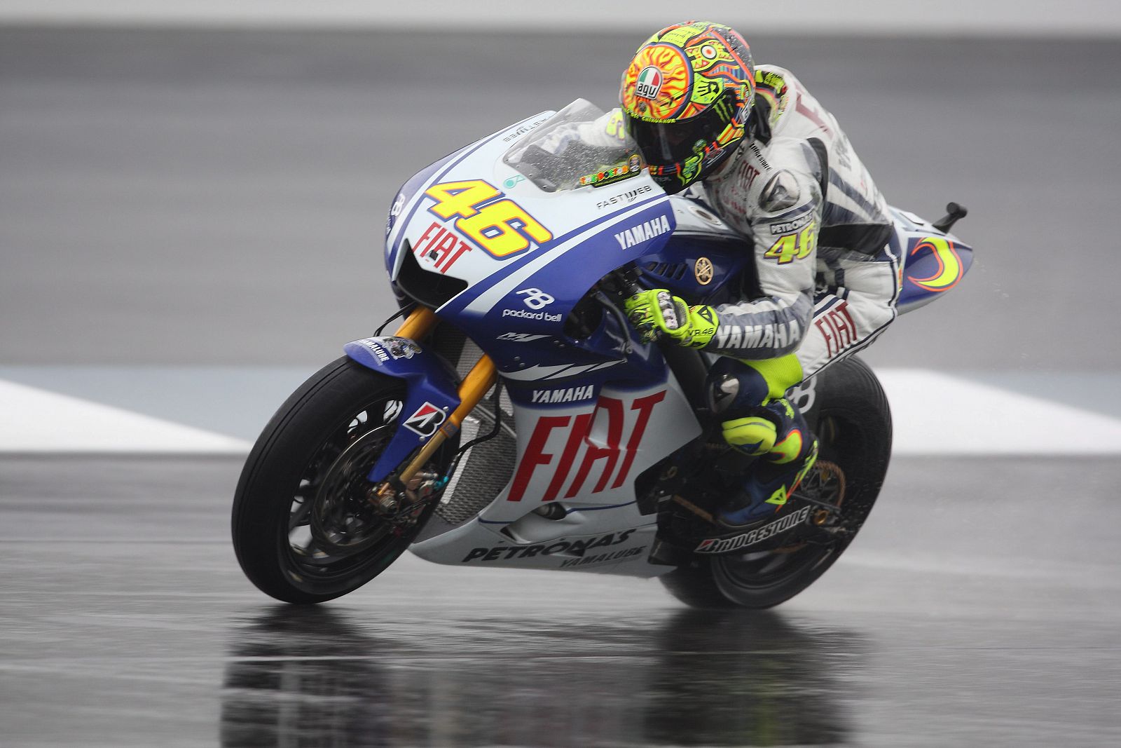 Valentino Rossi, durante la primera jornada de entrenamientos en el Indianápolis Motor Speedway.