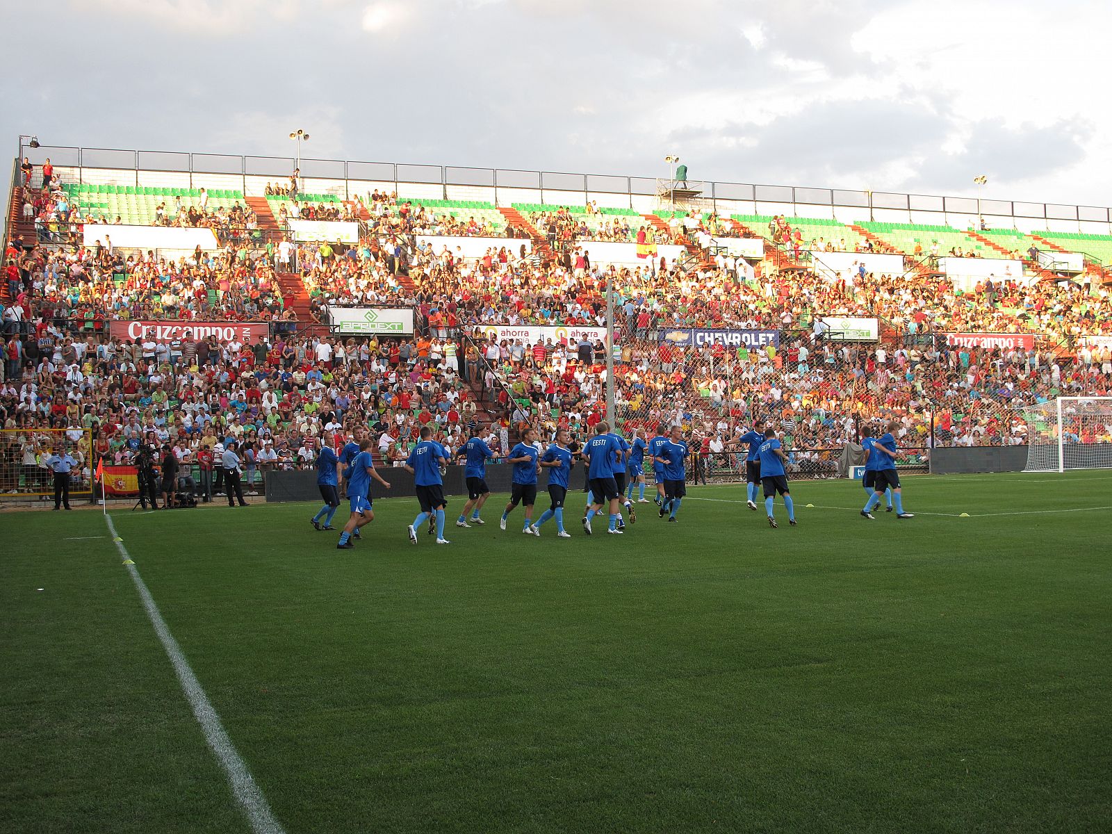 La selección de Estonia se entrena en el Estadio Romano de Mérida.