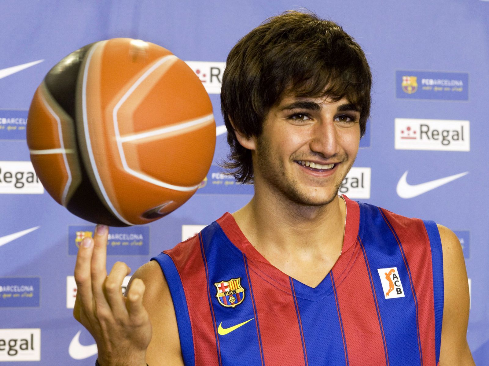 Ricky Rubio el día de su presentación como nuevo base del Regal Barcelona