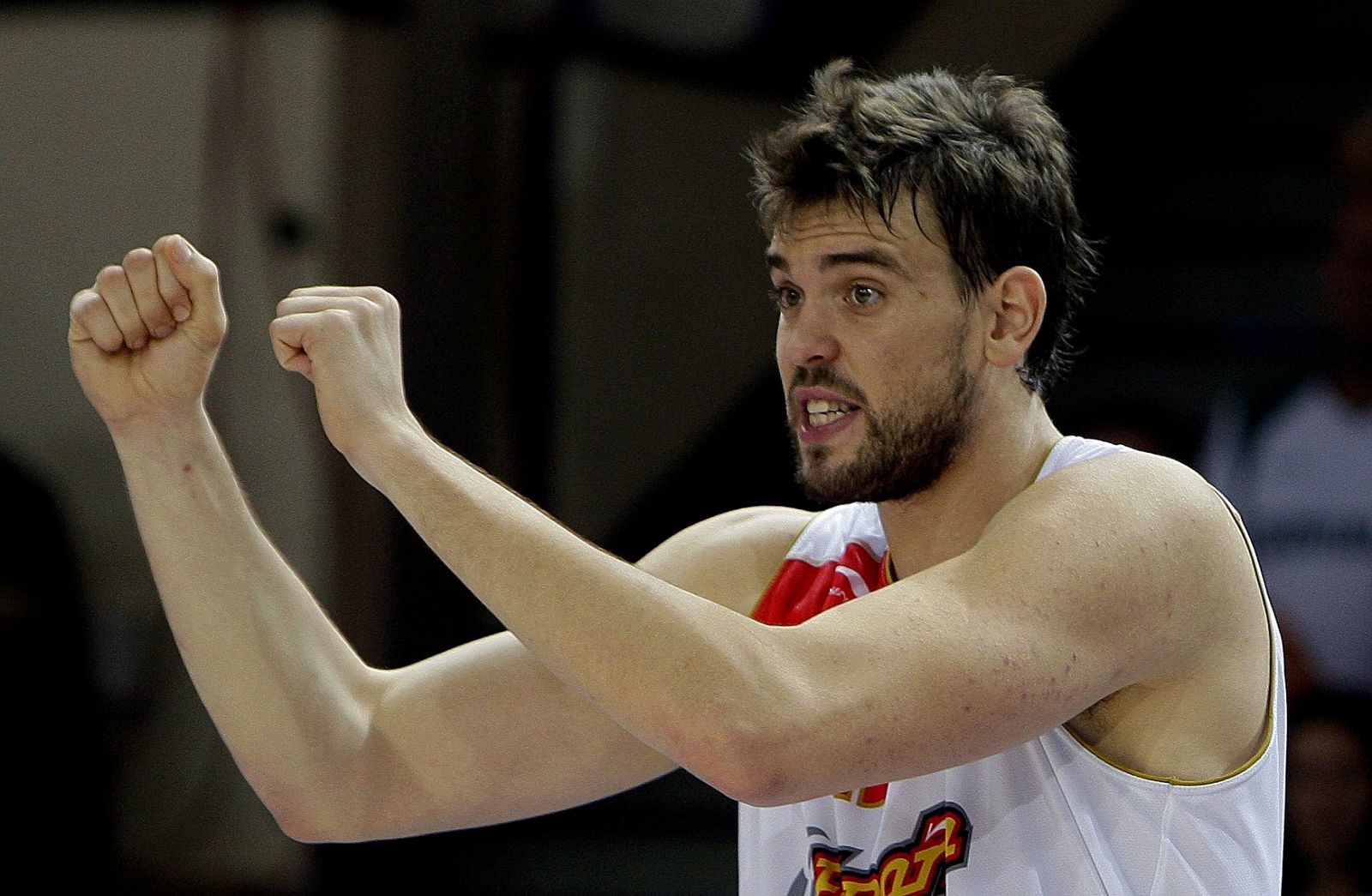 El pívot de la selección española de baloncesto, Marc Gasol, durante el partido frente a Eslovenia