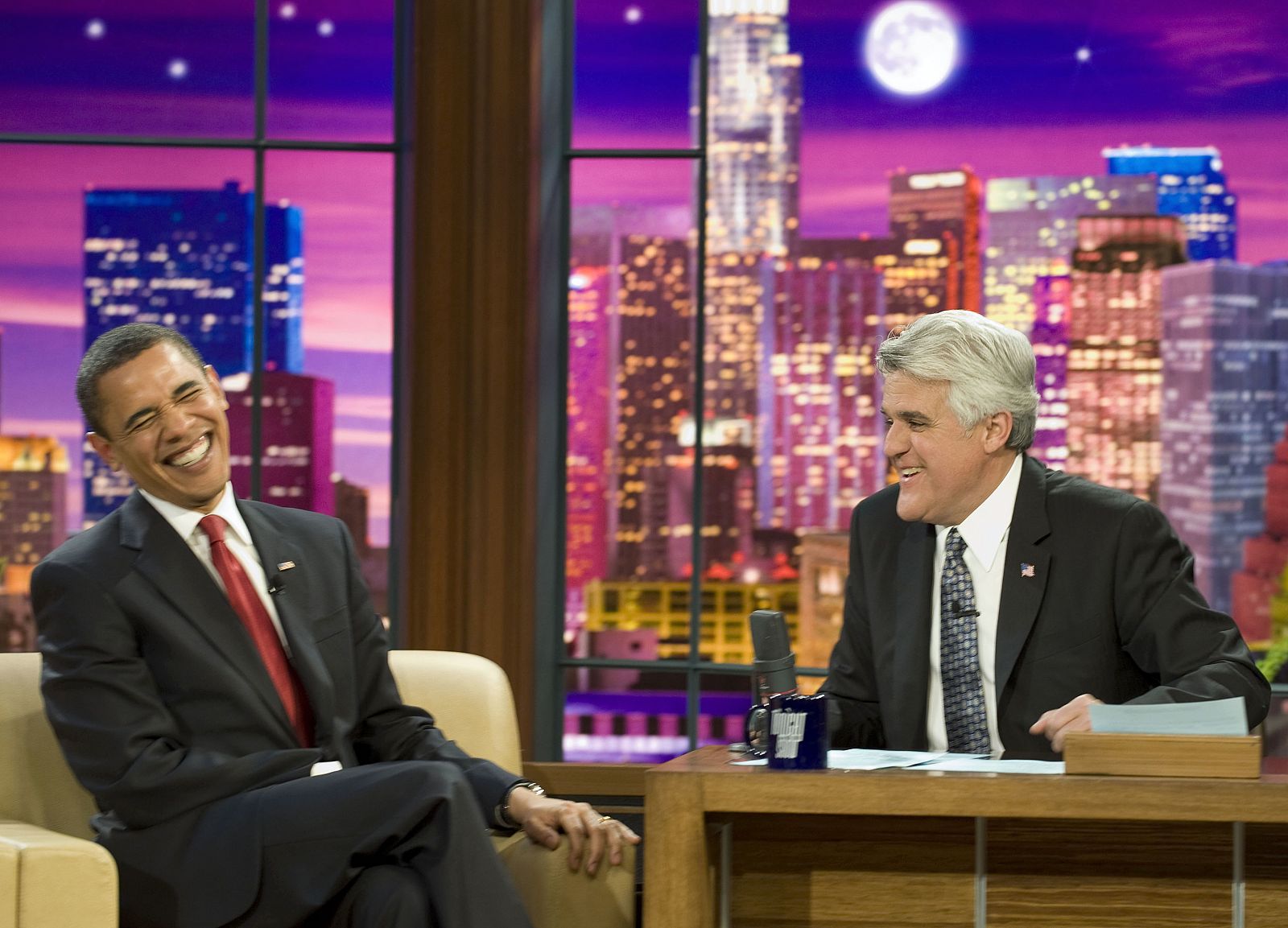 Obama, durante su aparición en el programa de Jay Leno.