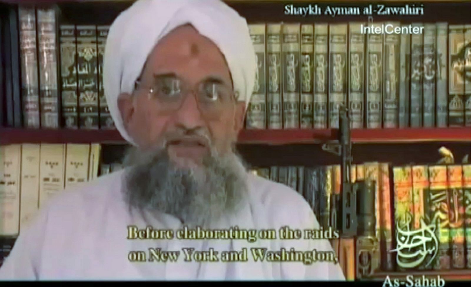 Al Qaeda's second-in-command Ayman al-Zawahri speaks in a grab from a video