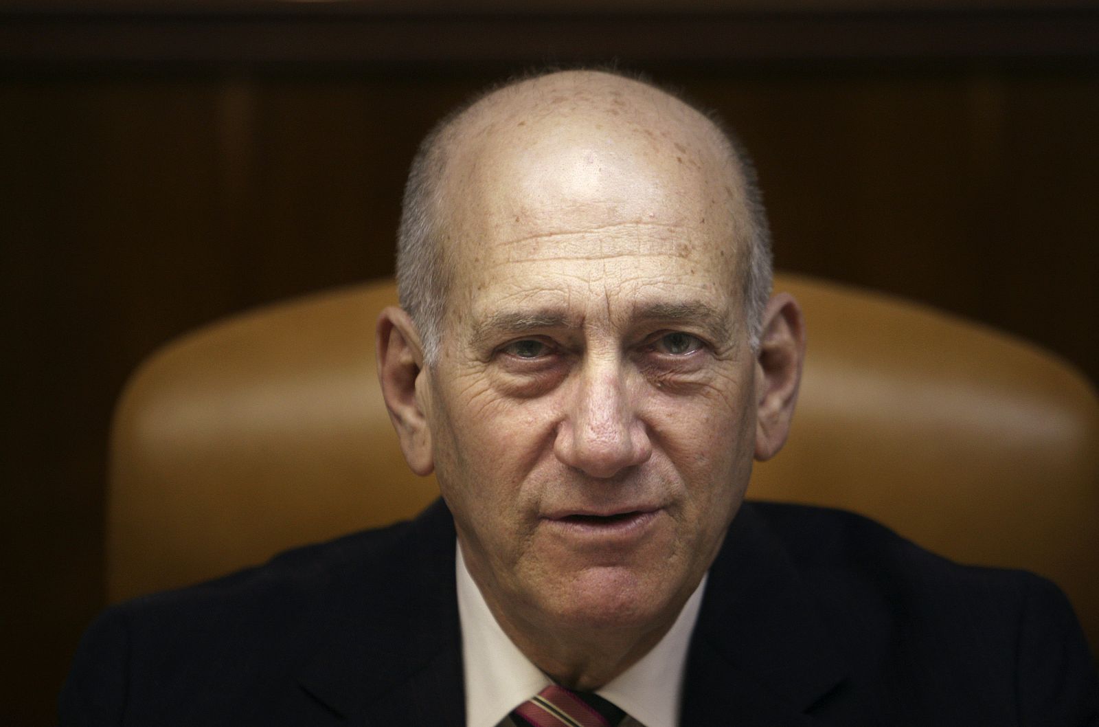 Israel's Prime Minister Ehud Olmert attends the weekly cabinet meeting in Jerusalem