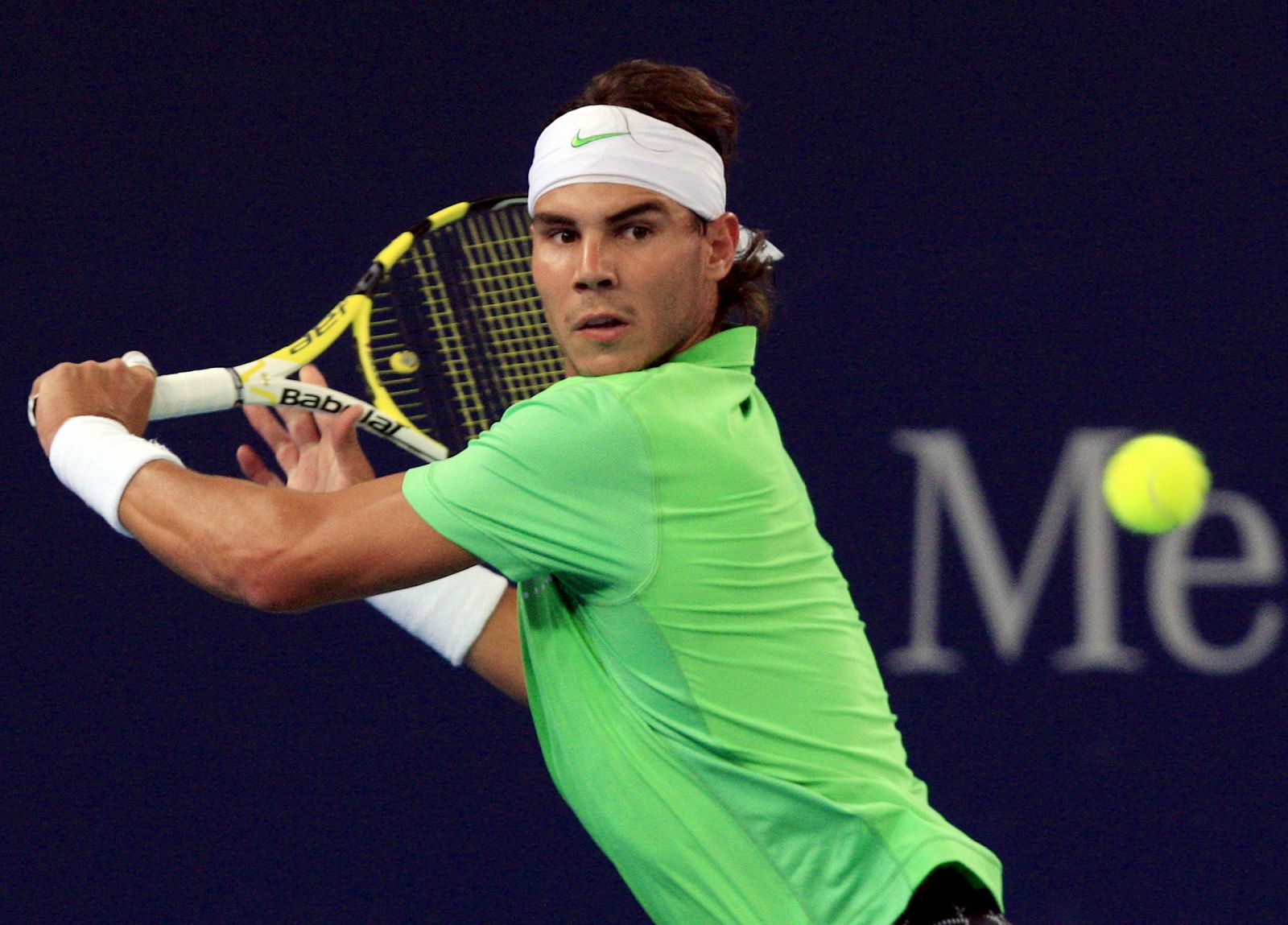 Imagen de Rafa Nadal en su partido del Abierto de China contra James Blake.