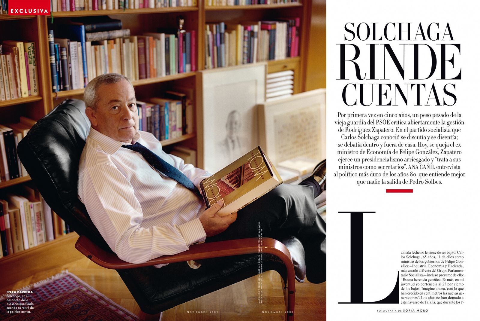 Solchaga, entrevistado en Vanity Fair