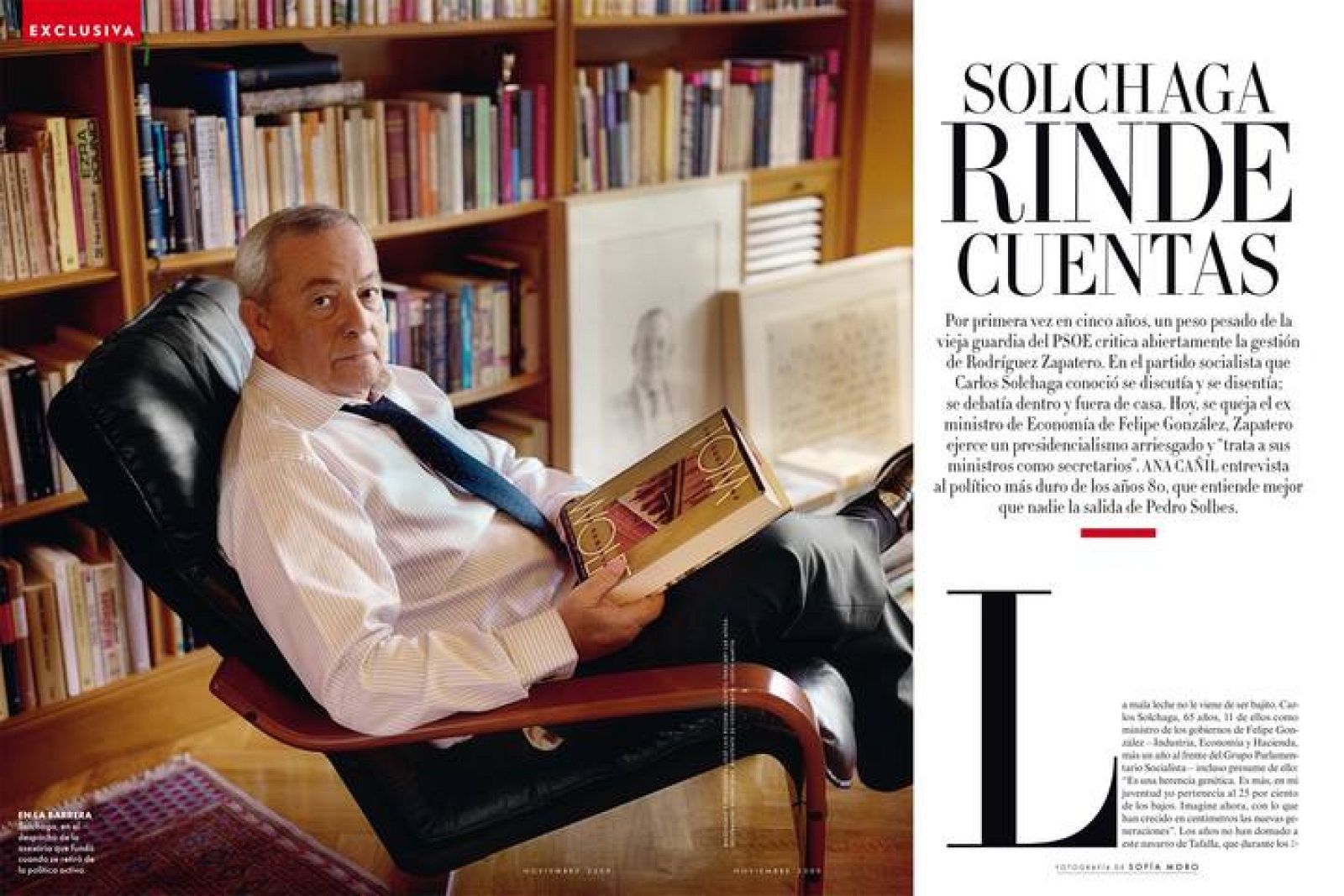 Solchaga, entrevistado en Vanity Fair