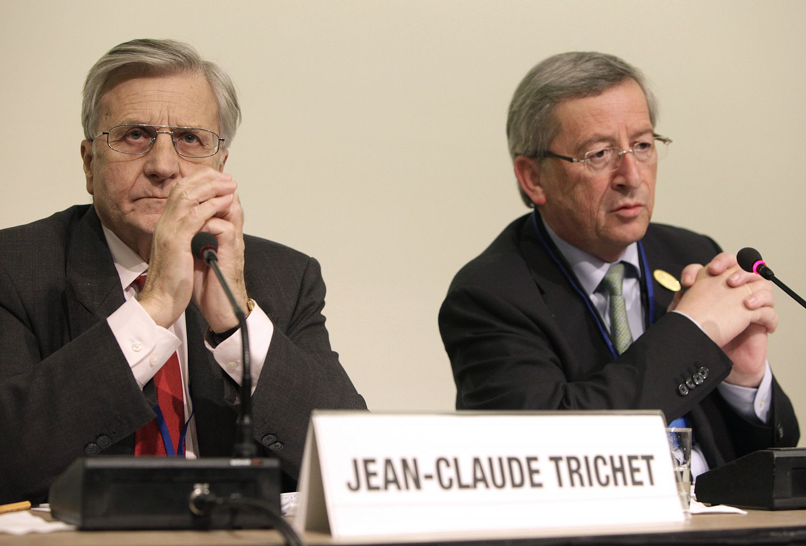 Jean-Claude Trichet y Jean-Claude Juncker.