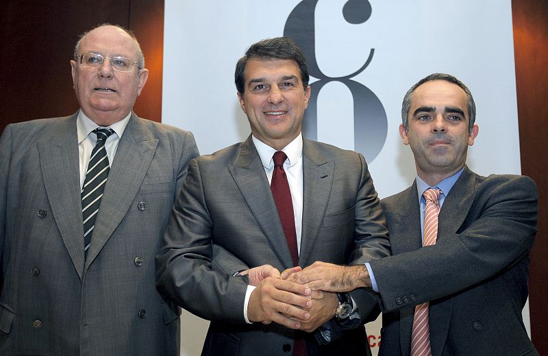El presidente del Barça, Joan Laporta, en la Fundación Catalunya Oberta.