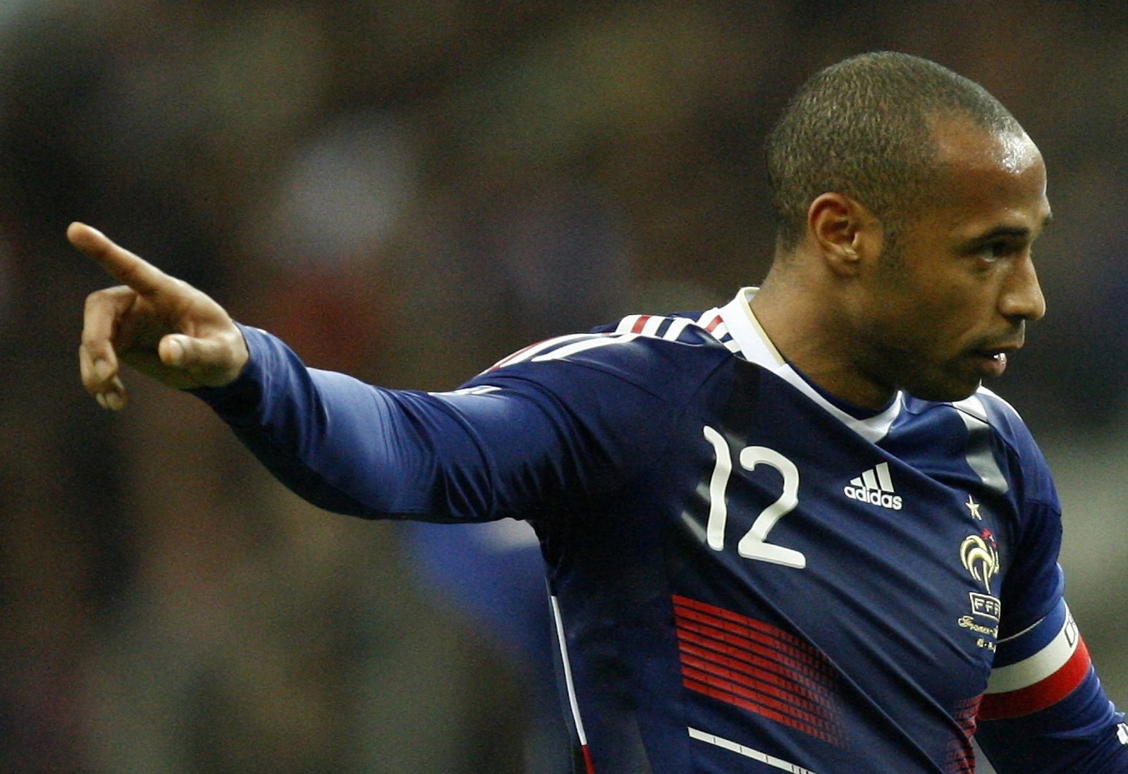 France's Henry reacts in their World Cup qualifying playoff return leg match against Ireland at the Stade de France stadium in Saint Denis