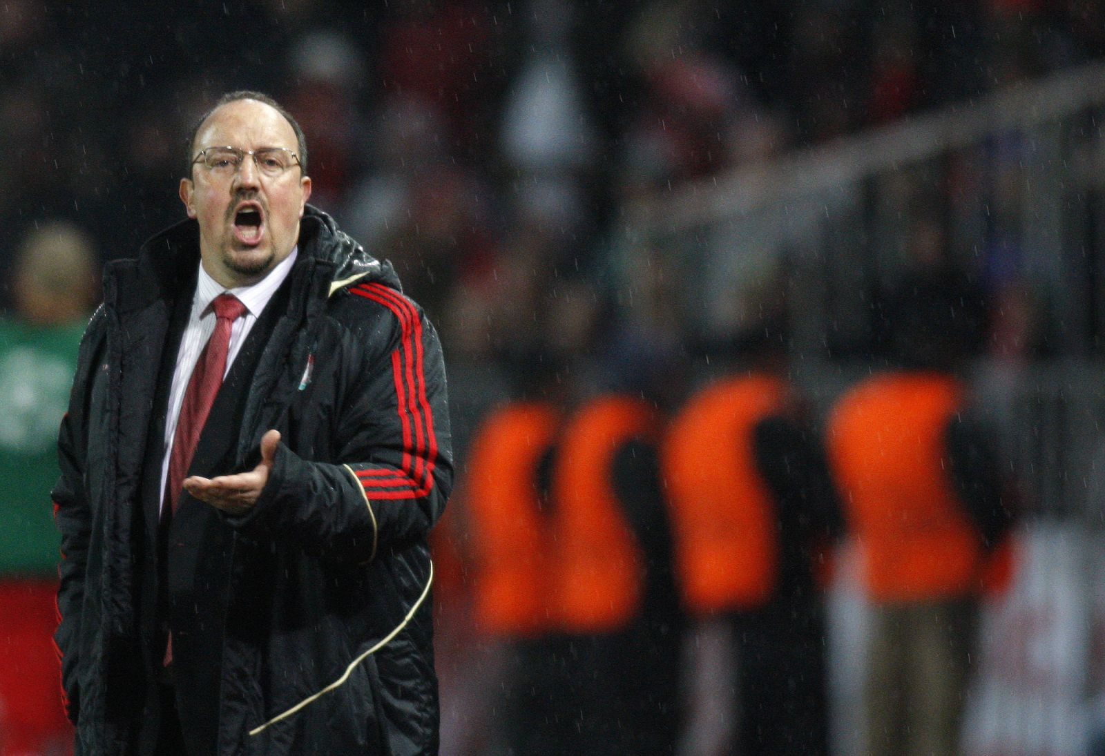 Liverpool coach Benitez reacts during Champions League match against Debrecen in Budapest