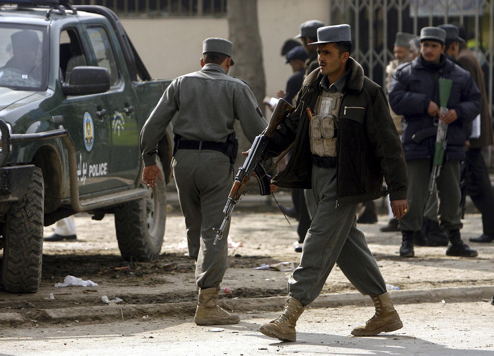 Un policía afgano, en Kabul.