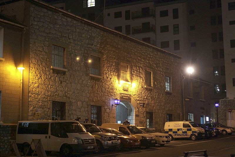 Vista de las dependencias policiales de Gibraltar donde cuatro guardias civiles fueron retenidos e interrogados por las autoridades británicas