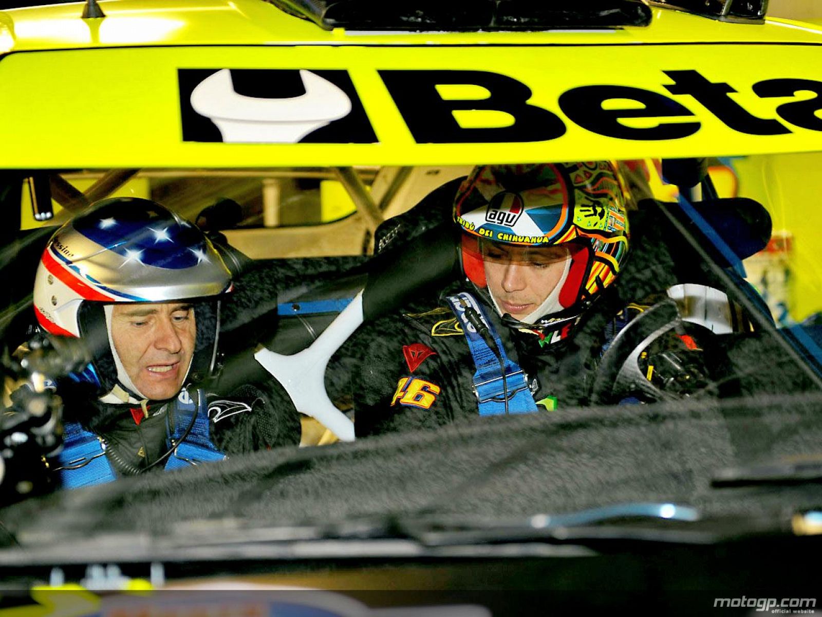 Valentino Rossi al volante de su focus en el memorial Bettega de Bolonia