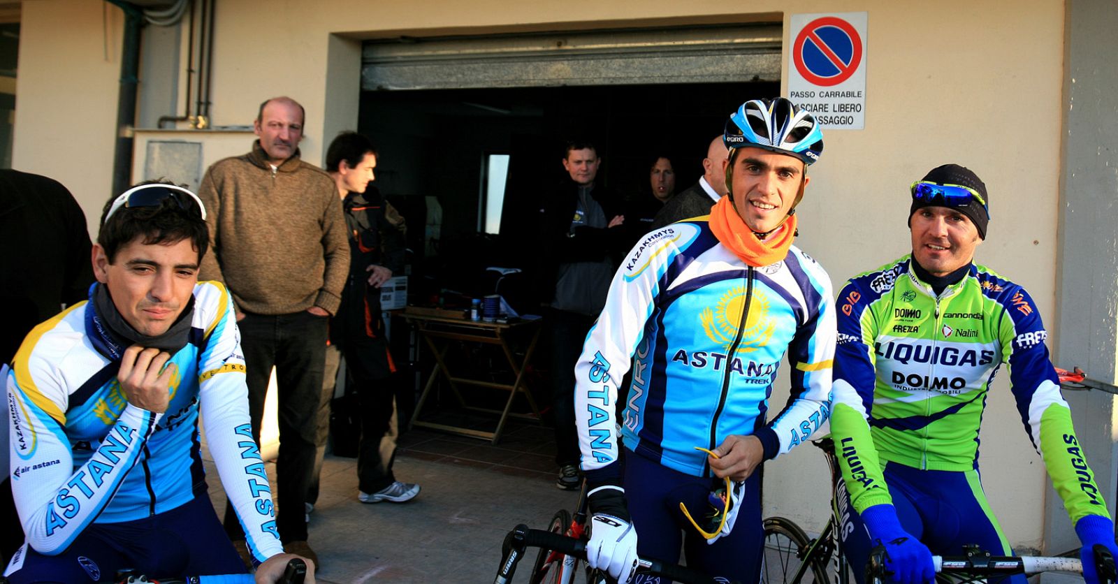 Jesus Hernandez, Alberto Contador and Gorazd Stangelj