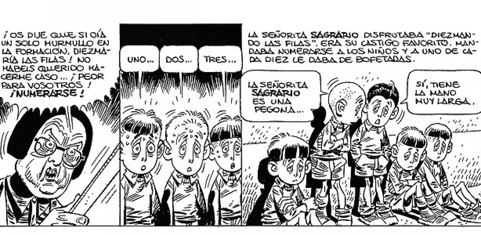 Viñetas de 'Paracuellos', una obra autobiográfica basada en el paso de Carlos Giménez por los hogares de Auxilio Social, en su infancia. Un cómic premiado en todo el mundo.