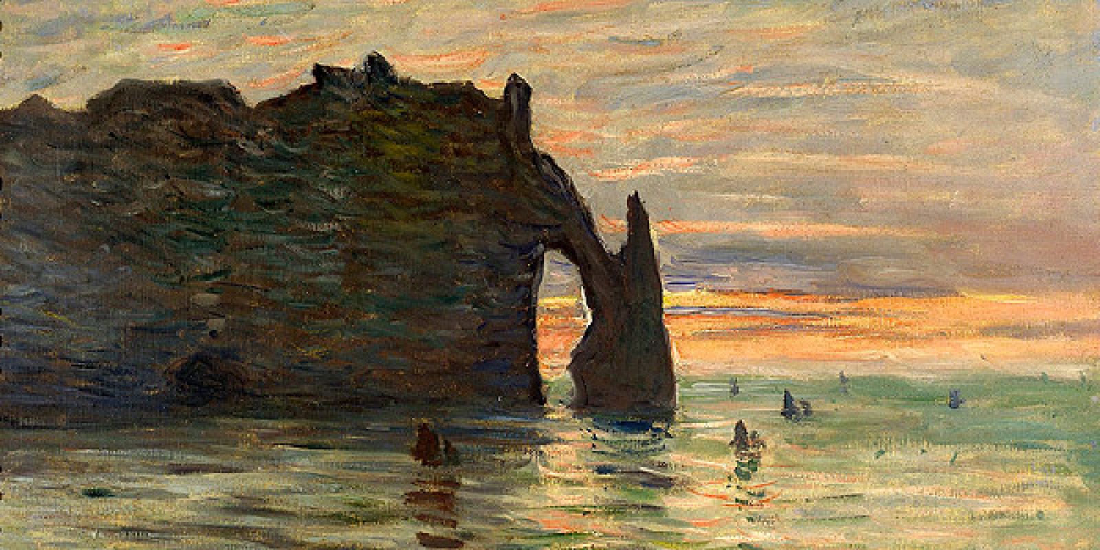 La exposición "Monet y la abstracción". En la imagen, la obra de Claude Monet, "Puesta de sol en Etretat (1883).