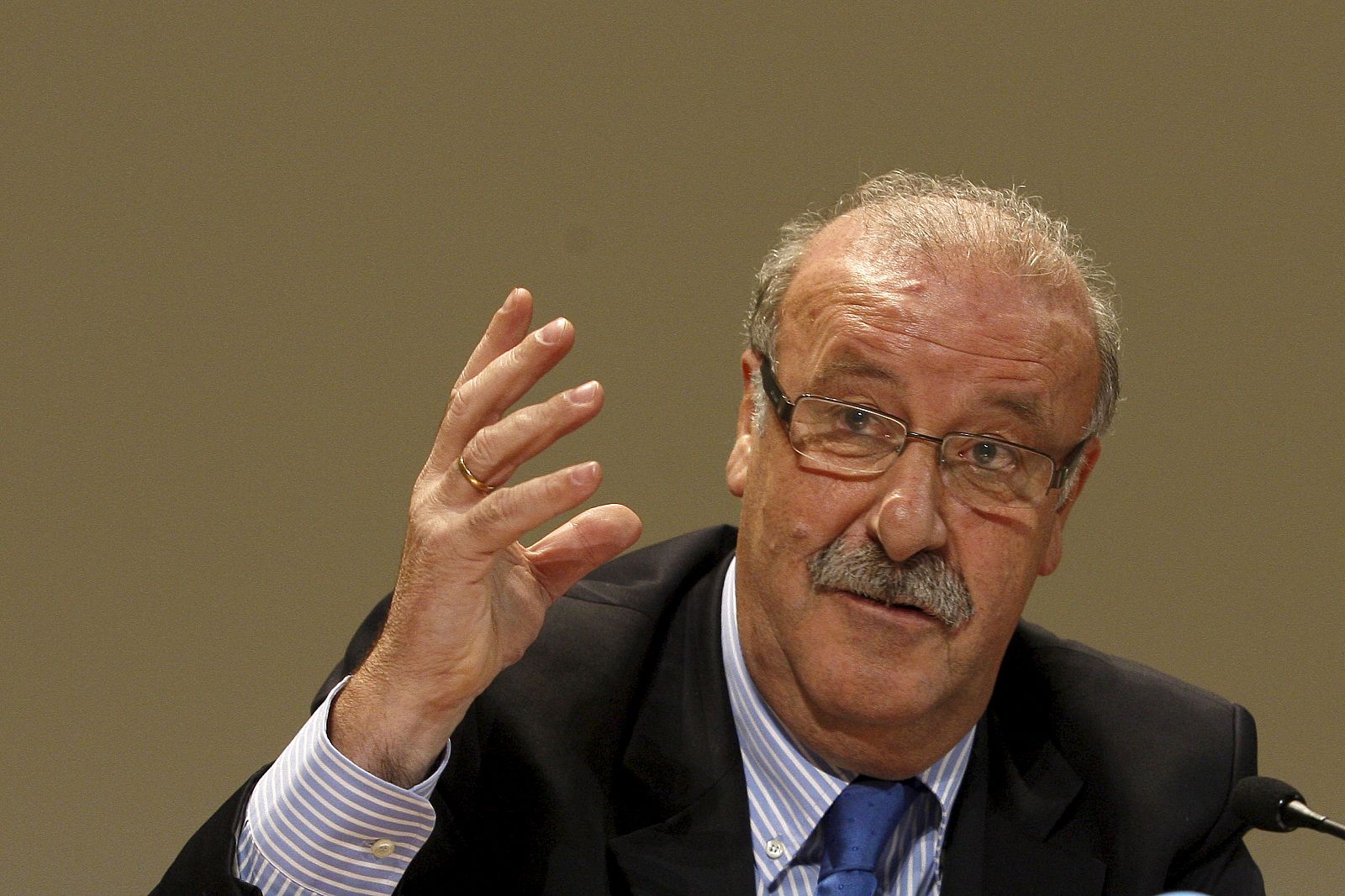 Vicente del Bosque, en la Facultad de CC de la Información de la Universidad Complutense.