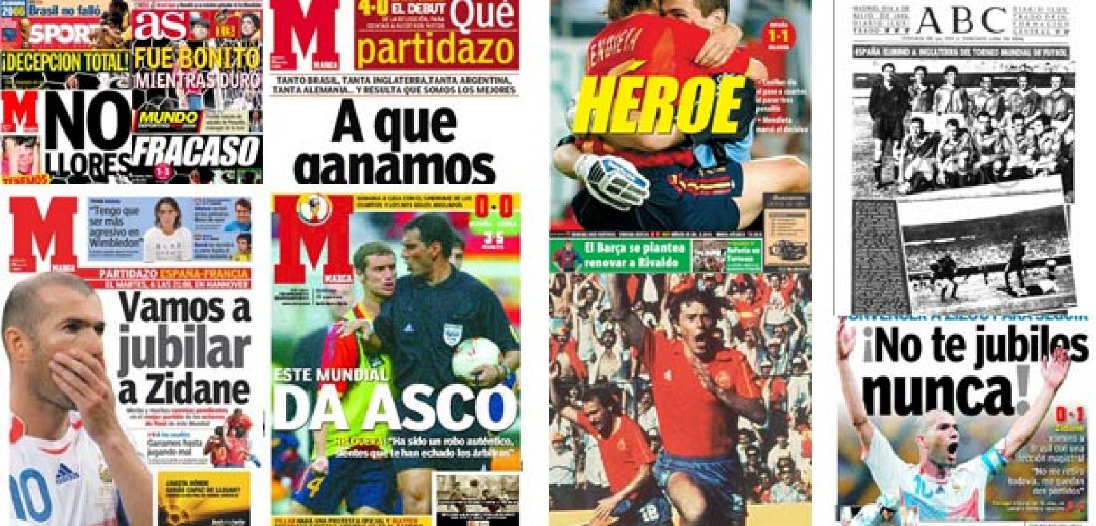 La selección española manda en las portadas de los diarios españoles.