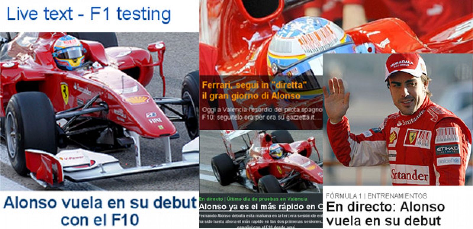 Los medios de comunicación se hacen eco del debut de Fernando Alonso con Ferrari.