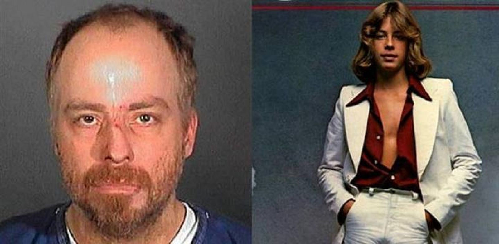 Leif Garrett fichado por la policía de Los Ángeles y en la adolescencia, en la portada de uno de sus discos